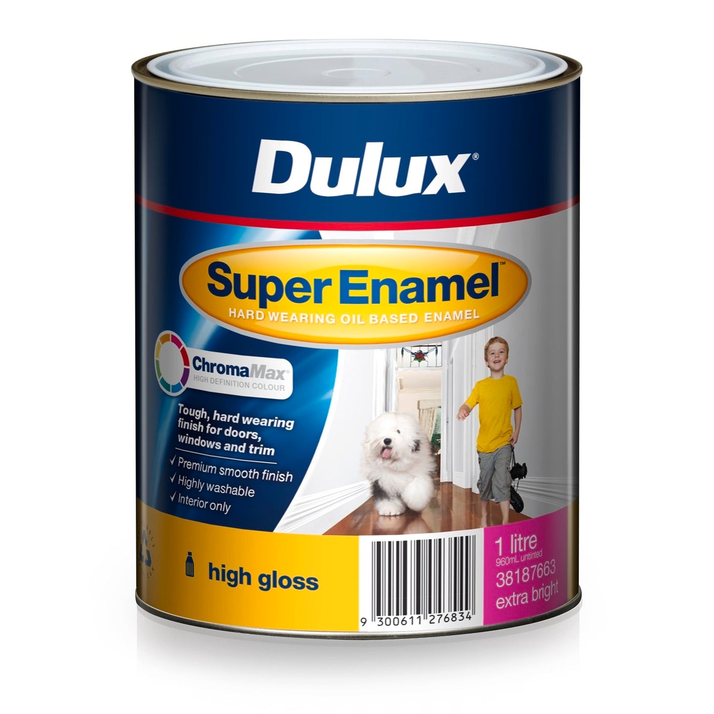 Dulux Extra Bright High Gloss Enamel Paint - 1L