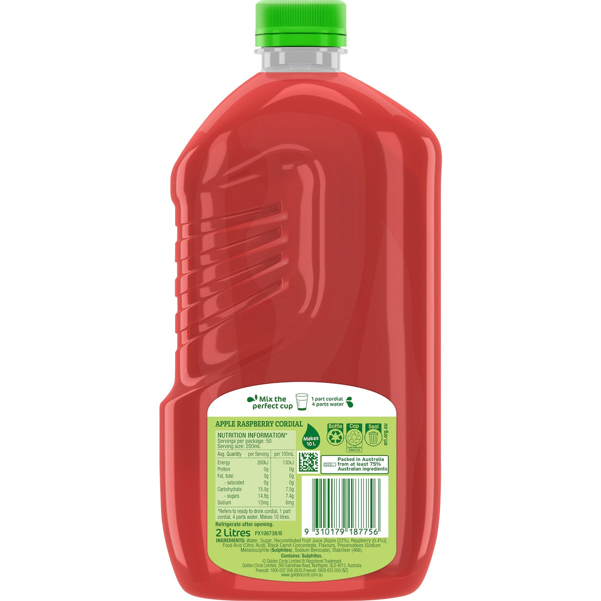 Golden Circle Cordials Apple Raspberry Cordial 2l