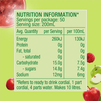 Golden Circle Cordials Apple Raspberry Cordial 2l