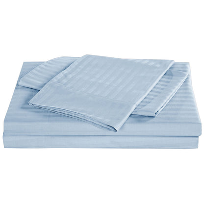 Kensington 1200 Thread Count Stripe Cotton Sheet Set Double Chambray