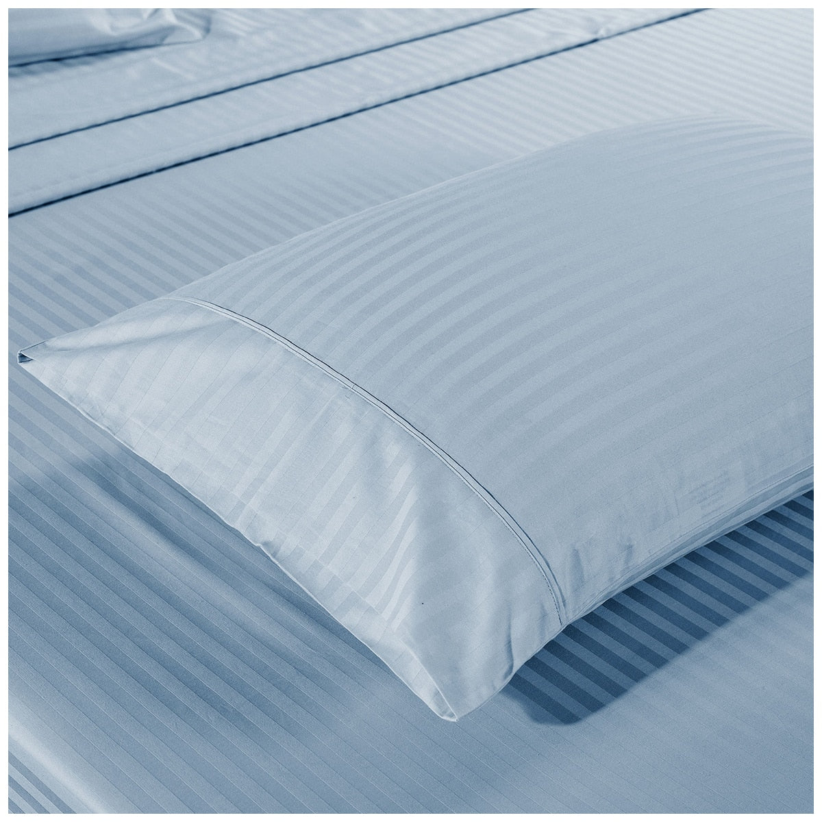 Kensington 1200 Thread Count Stripe Cotton Sheet Set Double Chambray