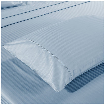 Kensington 1200 Thread Count Stripe Cotton Sheet Set Double Chambray