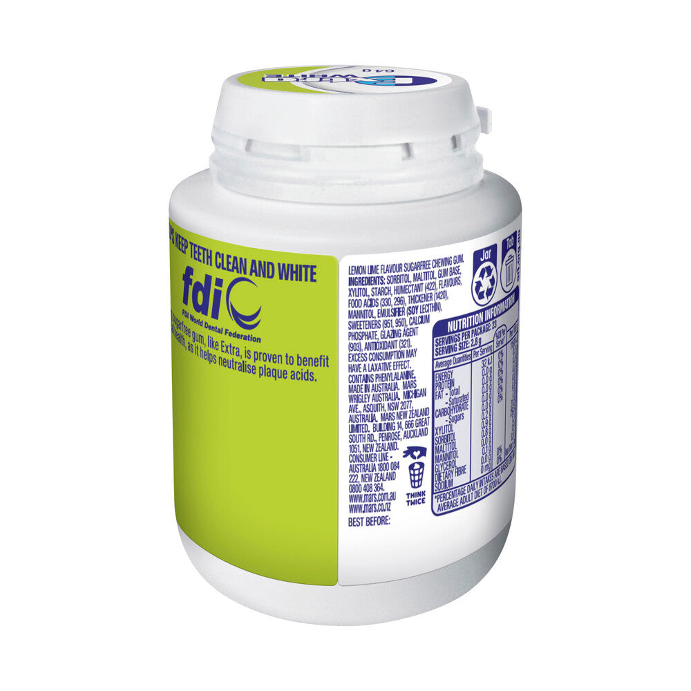 Extra White Lemon Lime Sugar Free Chewing Gum - 64g