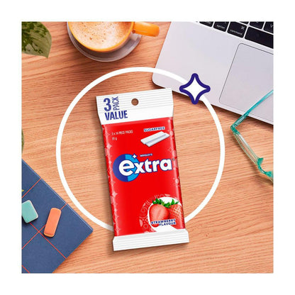 Extra Strawberry Sugar Free Chewing Gum 3x27g - 81g