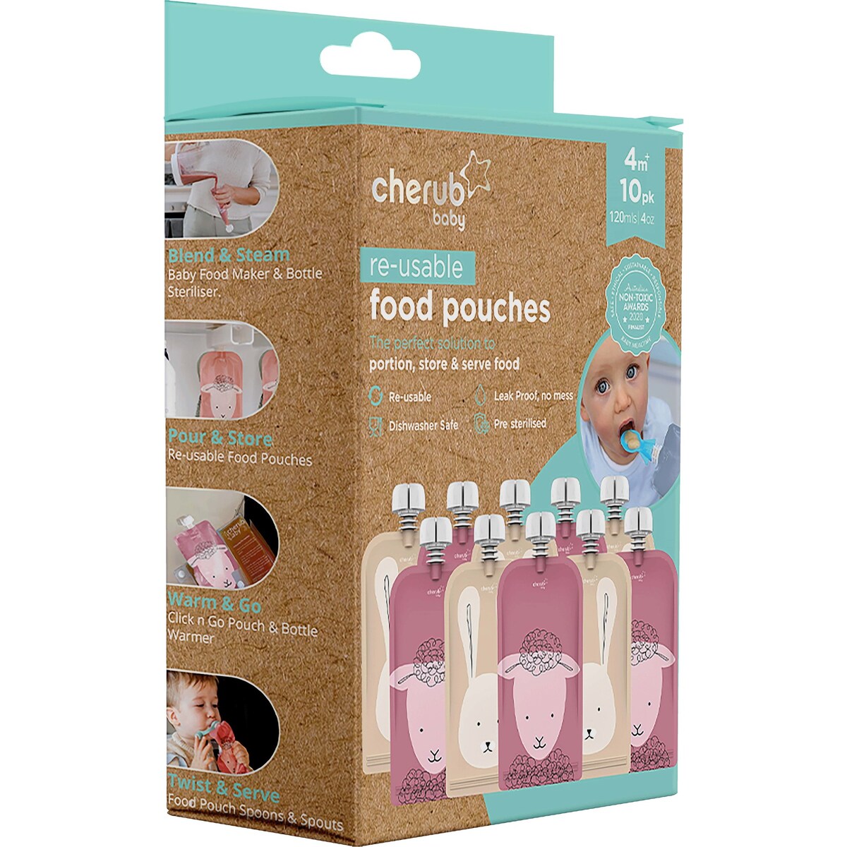 Cherub Baby Food Pouch Minis Assorted 10 Pack