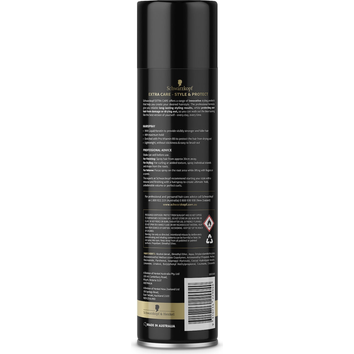 Schwarzkopf Extra Care Hair Spray Keratin Strength Styling Hairspray 400g
