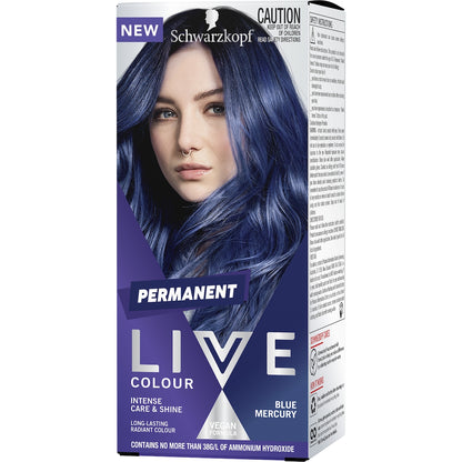 Schwarzkopf Live Colour Permanent Hair Dye Blue Mercury Each