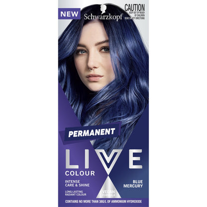 Schwarzkopf Live Colour Blue Hair Dye Blue Mercury Permanent each