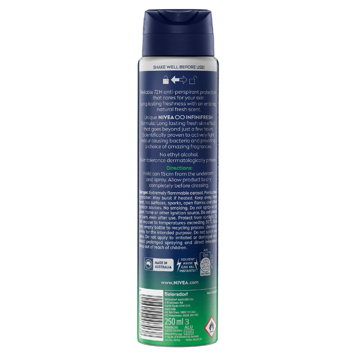 Nivea Men 72hr Anti Perspirant Fresh Sensation 250ml