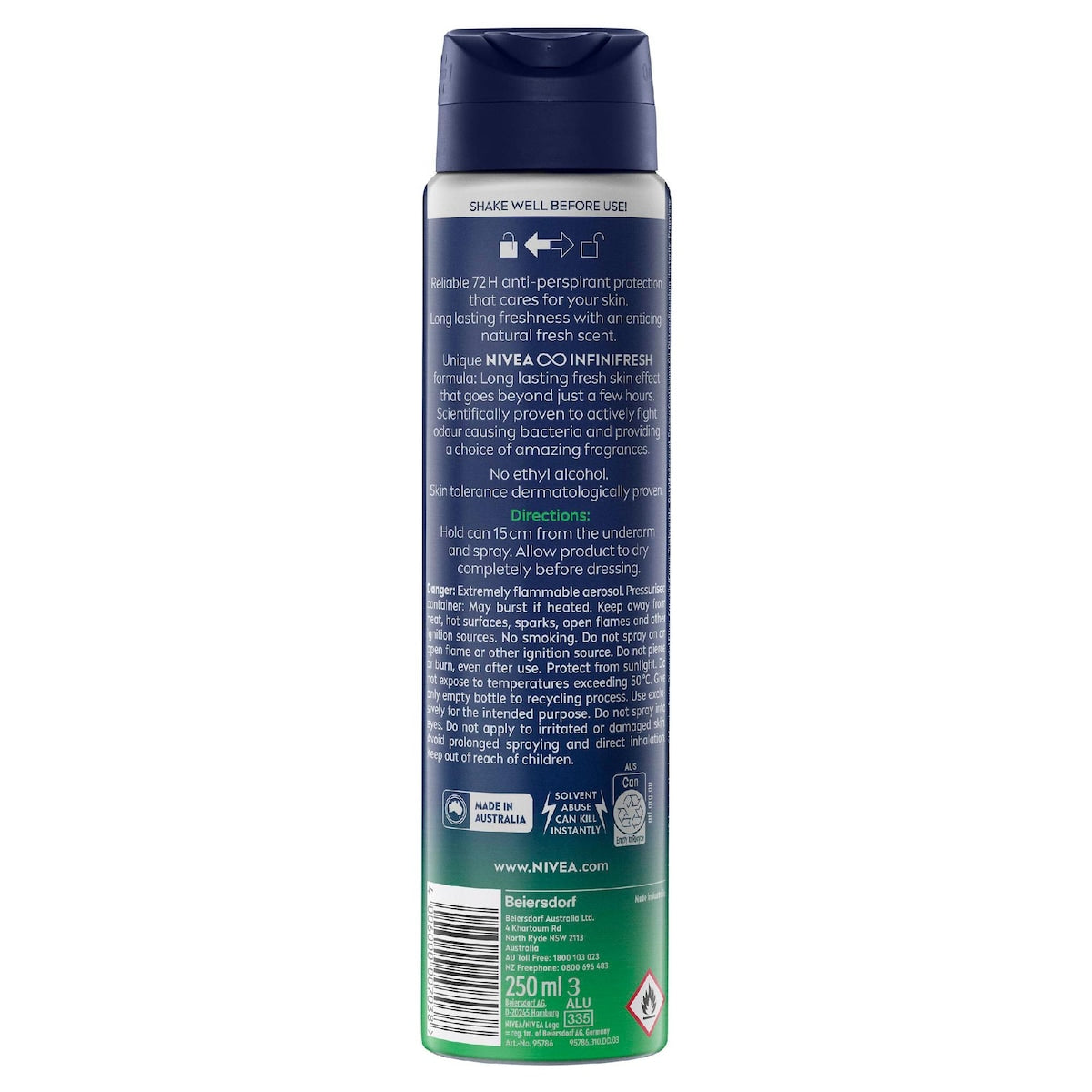 Nivea Men Fresh Sensation 72hr Antiperspirant Deodorant 250ml