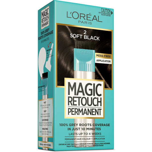 L'Oreal Paris Magic Retouch Permanent Hair Colour 2 Soft Black each