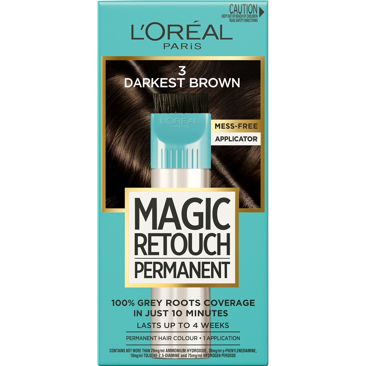 L'Oreal Paris Magic Retouch Permanent Hair Colour 3 Darkest Brown each