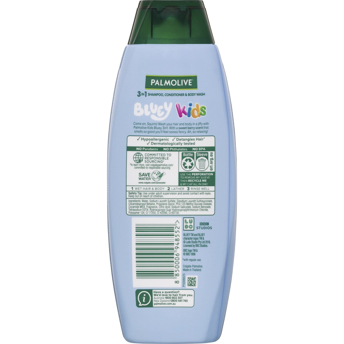 Palmolive 3 In 1 Bluey Kids Shampoo Conditioner & Body Wash 350mL