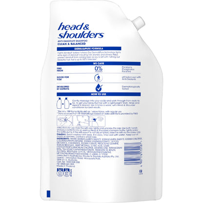 Head & Shoulders Clean & Balanced Refill Shampoo 1.1L