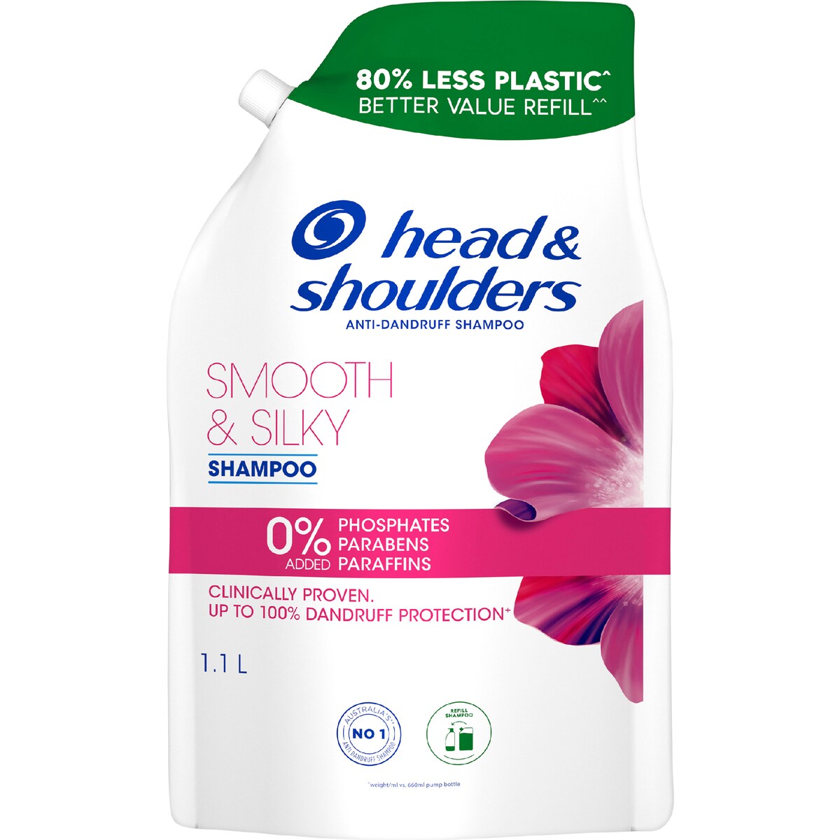 Head & Shoulders Smooth & Silky Refill Shampoo 1.1L