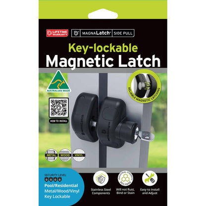 Magnalatch Pool Gate Latch - 100mm - Engineered Polymers - Lockable