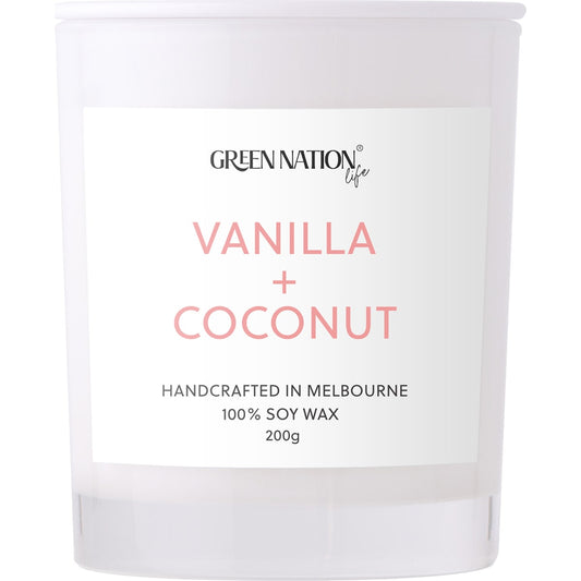 Green Nation Vanilla & Coconut Soy Wax Candle each