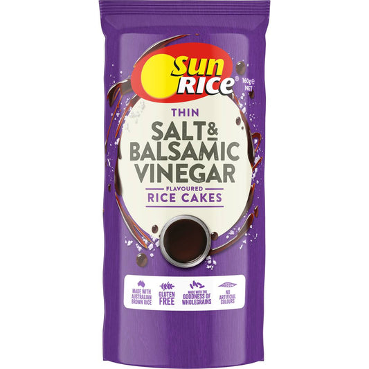 Sunrice Thin Rice Cakes Salt & Balsamic Vinegar 160g