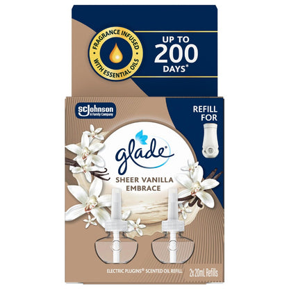 Glade Electric Scented Oil Refill Sheer Vanilla Embrace 2 pack