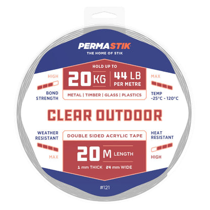 Permastik Outdoor Mounting Tape - 20m x 24mm