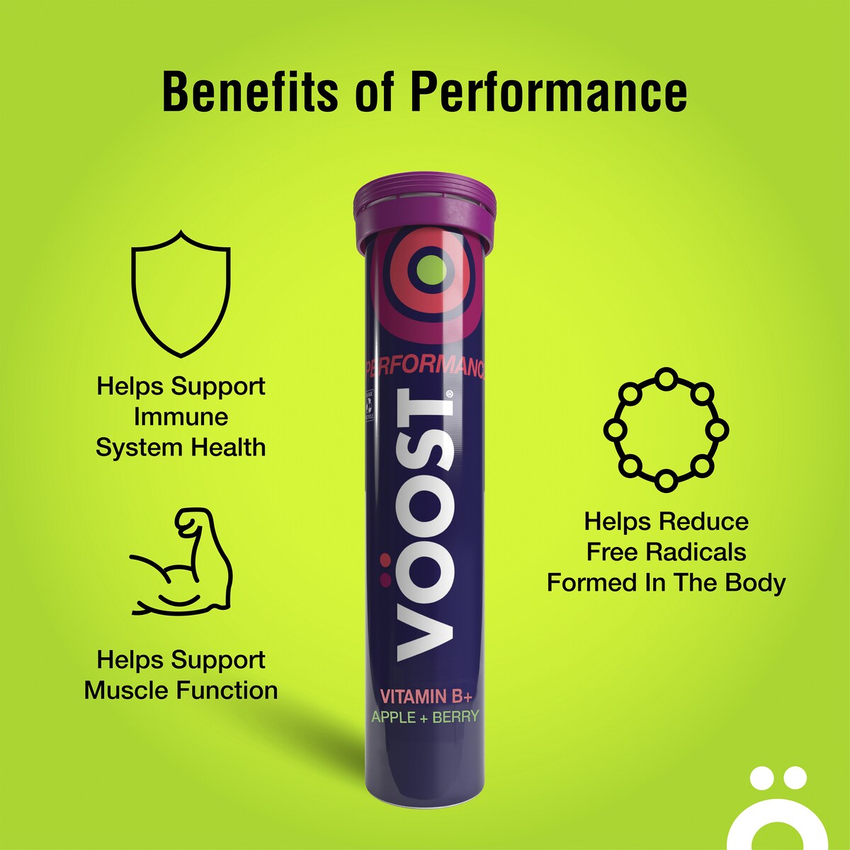 Voost Performance Vitamin b+ Apple + Berry Effervescent Tablets 20 Pack