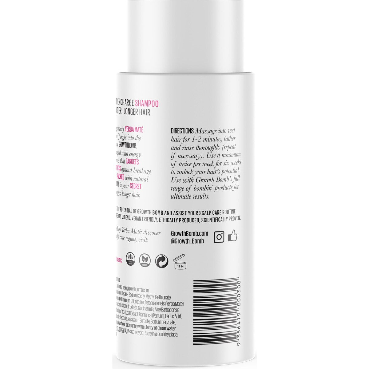 Growth Bomb Growth Bomb Supercharge Shampoo 300mL