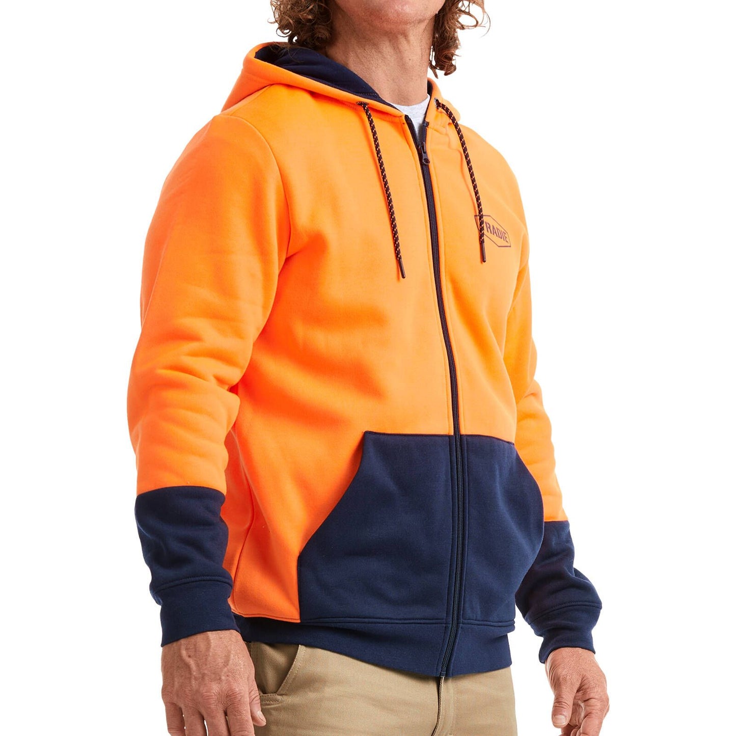Tradie Hi Vis Orange Hoodie - Small