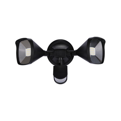 Solar Magic Twin Head Solar Security Light - 2000lm - Black