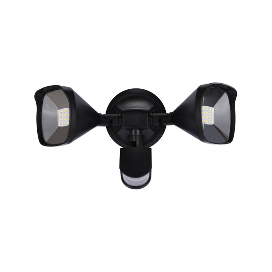 Solar Magic Twin Head Solar Security Light - 2000lm - Black