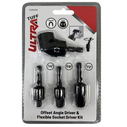 Ultra Tuff Angle Driver & Adjustable Socket Adaptor Kit - 105°