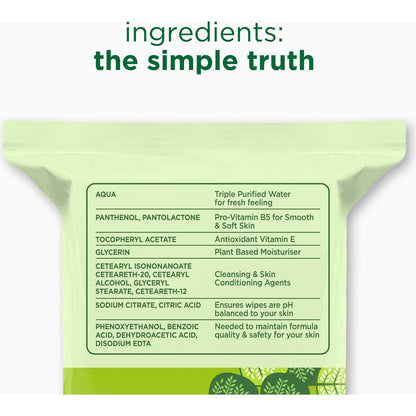 Simple Biodegradable Facial Wipes 50 Pack