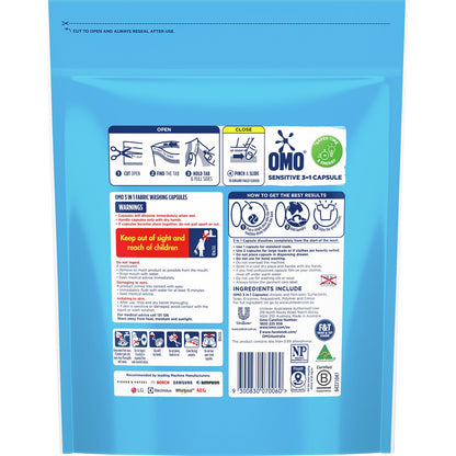 Omo Sensitive Laundry Capsules 3-in-1 50 Pack
