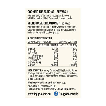 Leggo's Napoletana With Chunky Tomato & Herbs Pasta Sauce - 500g