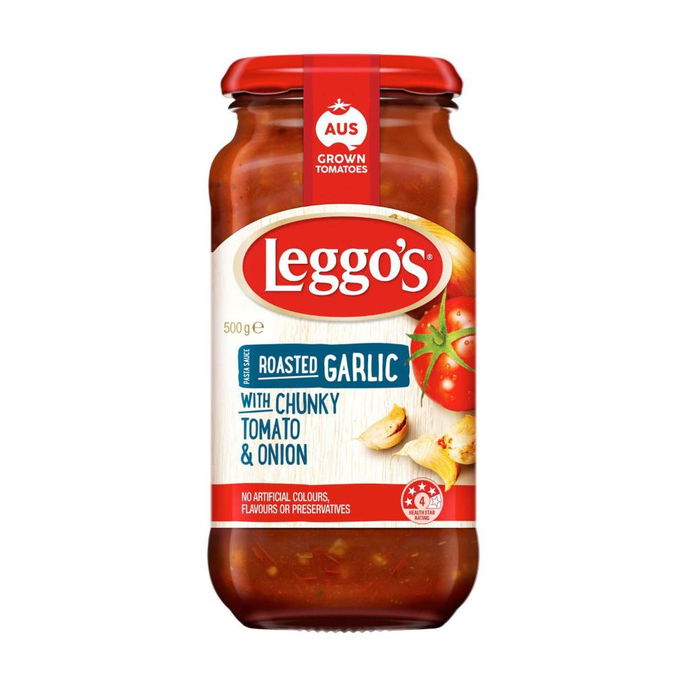 Leggo's Roasted Garlic with Chunky Tomato & Onion Pasta Sauce - 500g