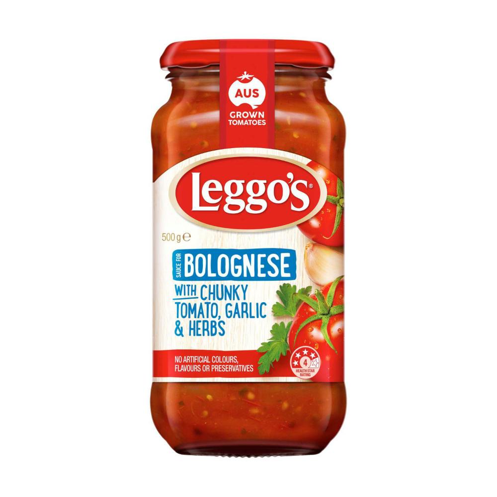 Leggo's Bolognese With Chunky Tomato Garlic & Herbs Pasta Sauce - 500g