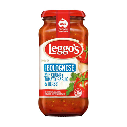 Leggo's Bolognese With Chunky Tomato Garlic & Herbs Pasta Sauce - 500g