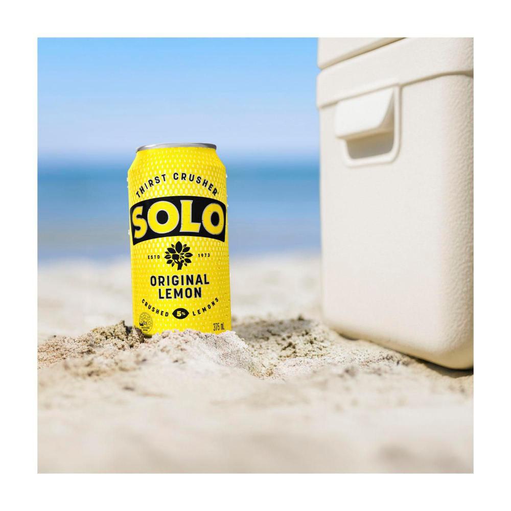 Solo Thirst Crusher Original Lemon Soft Drink Cans Multipack 375ml x 10 Pack