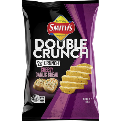 Smith's Double Crunch Potato Chips Share Pack Garlic Bread 150g