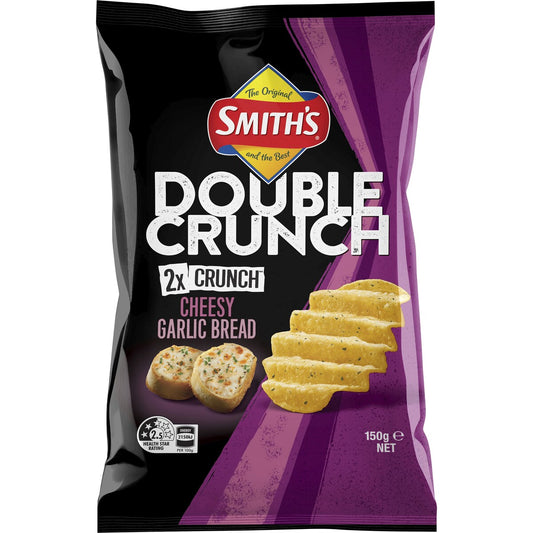 Smith's Double Crunch Potato Chips Share Pack Garlic Bread 150g