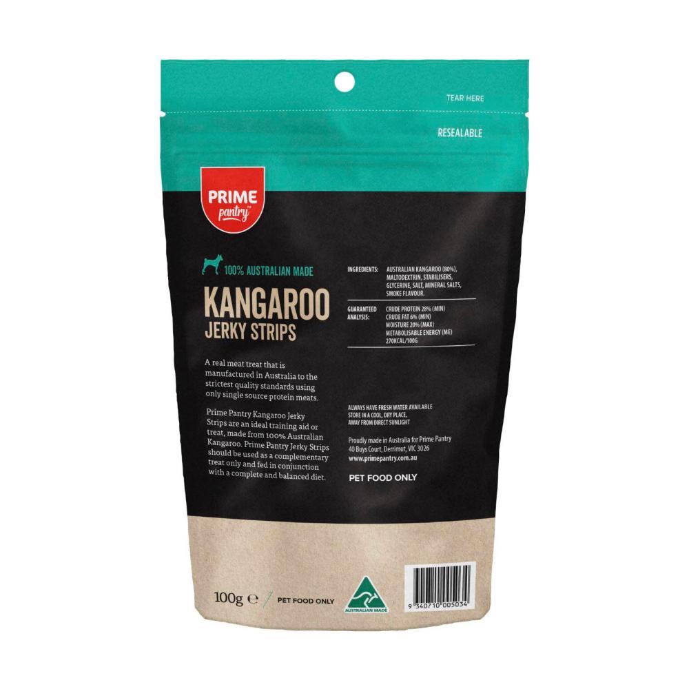 Prime Pantry Jerky Dog Treat Kangaroo - 100g