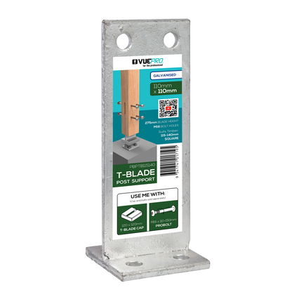 Vuepro Galvanised T Blade Support - 110 x 110mm