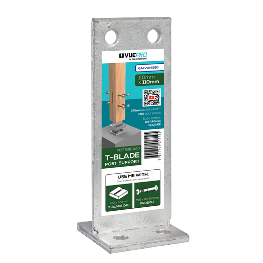 Vuepro Galvanised T Blade Support - 110 x 110mm