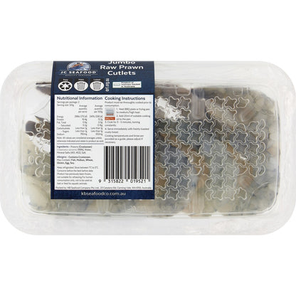 Jc Seafood Jumbo Raw Prawn Cutlets 240g