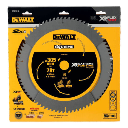 Dewalt XR Circular Saw Blade 305mm 78T - C3 Carbide - Efficient Cutting