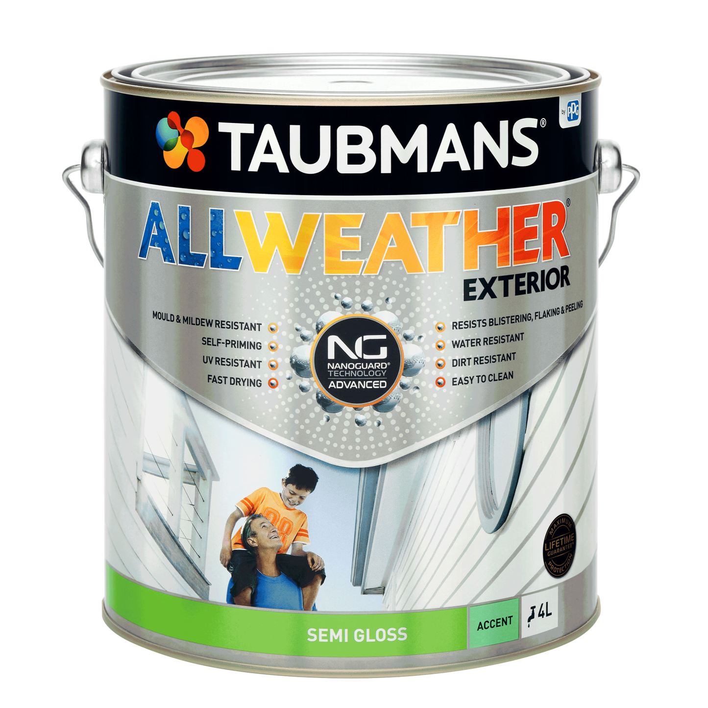 Taubmans All Weather Exterior Paint - 4L - Accent - Semi Gloss