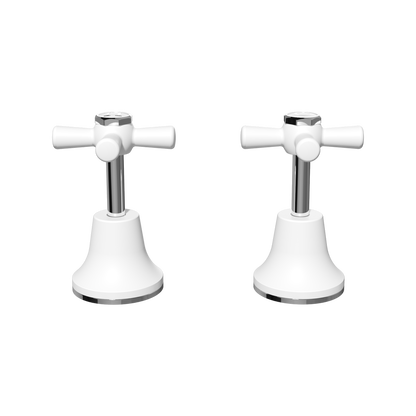 Ezyfix White Classic Basin Sink Set - Brass - 190mm - DIY Easy Install