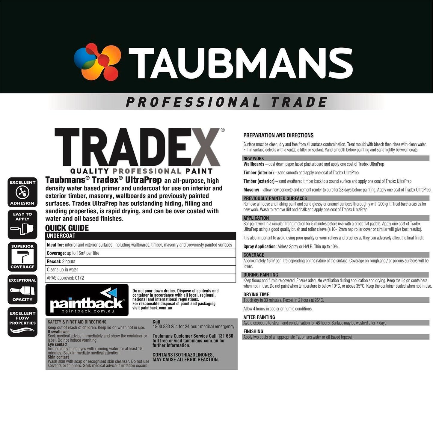 Taubmans Tradex Ultra Prep - 4L