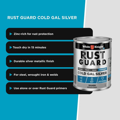 White Knight Rust Guard Cold Gal Silver Primer Paint - 1L