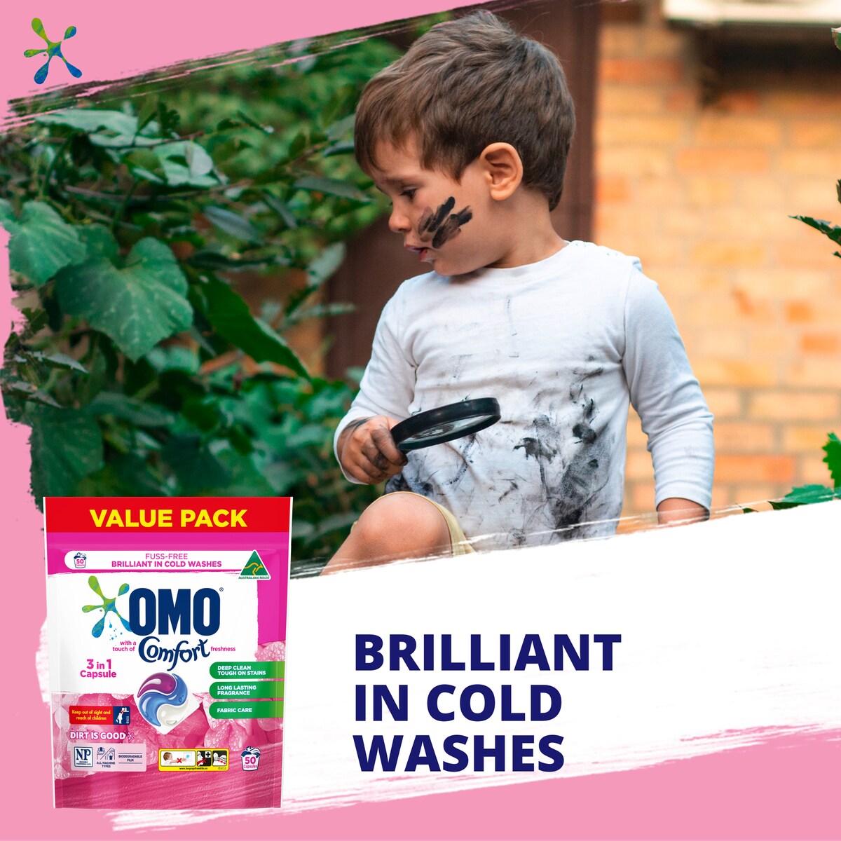 Omo With A Touch Of Comfort Laundry Capsules 3 In 1 50 Pack