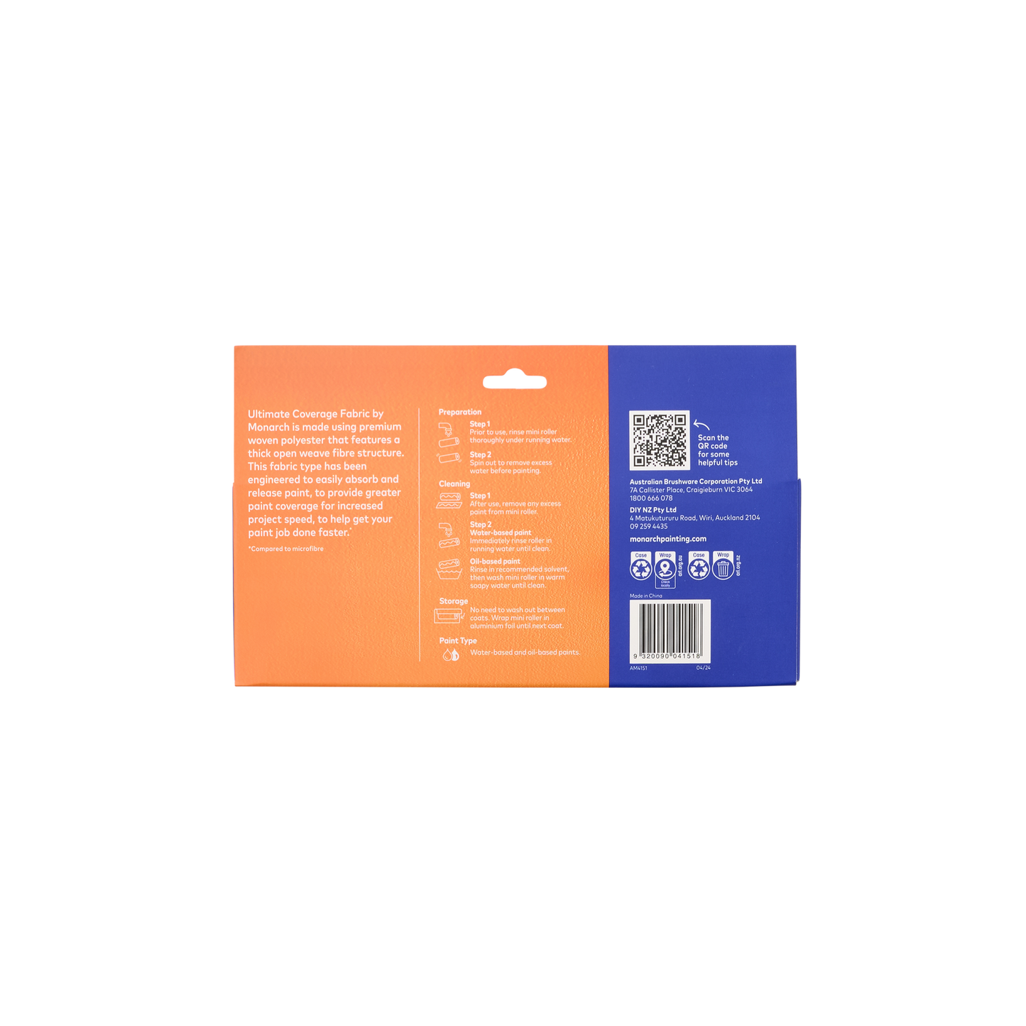 Monarch Mini Rollers - 100mm - 14mm Nap - 5 Pack